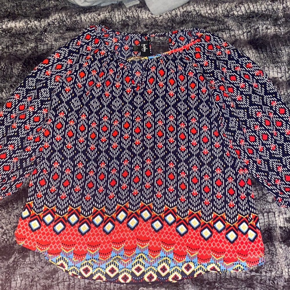 Patterned formal long sleeve shirt